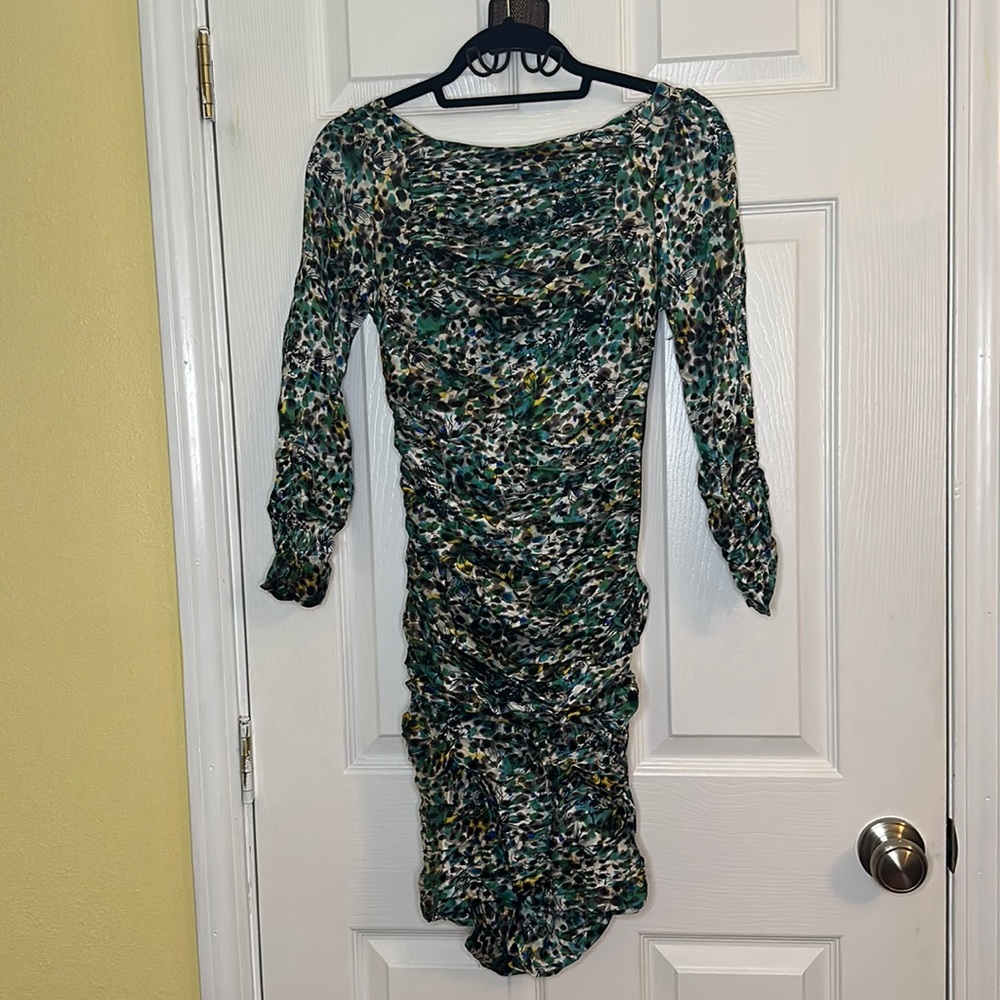 Diane von Furstenberg, Green/multi colored mini dress, Size 4
